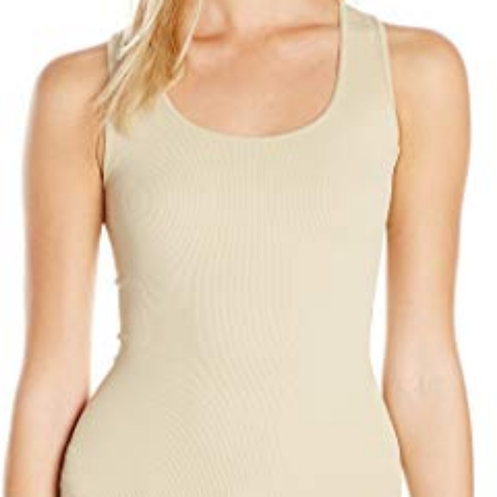 Women's Original Seamless Ribbed Beige Tank Top